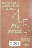 Cincinnati-Cincinnati 4 & 5 Milling Machine, Service and Repair Parts Manual Year (1940)-#4-#5-4-5-01